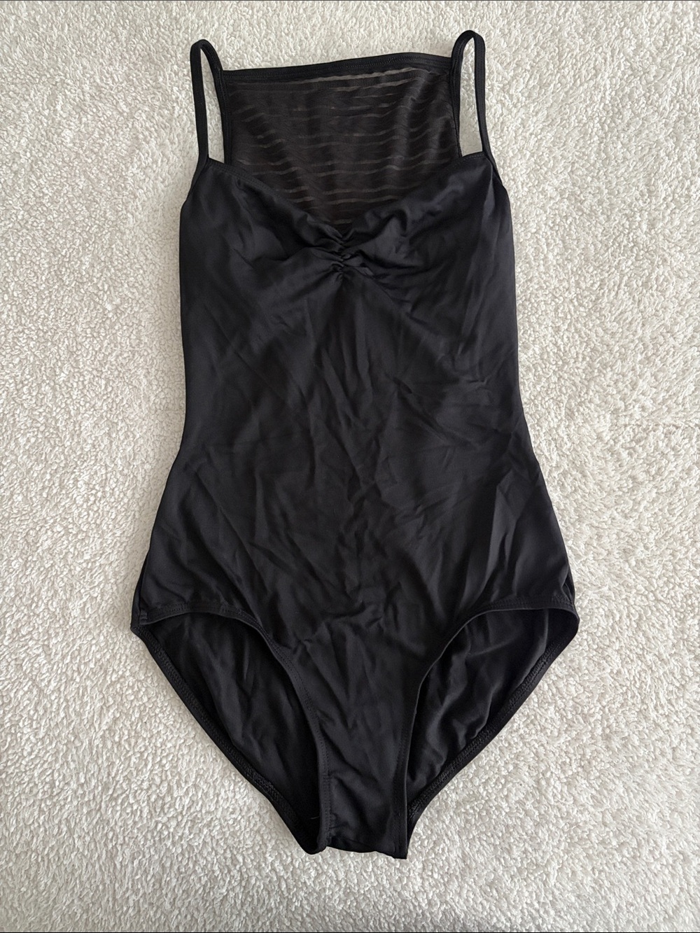 Classic Black Mesh-Back Leotard